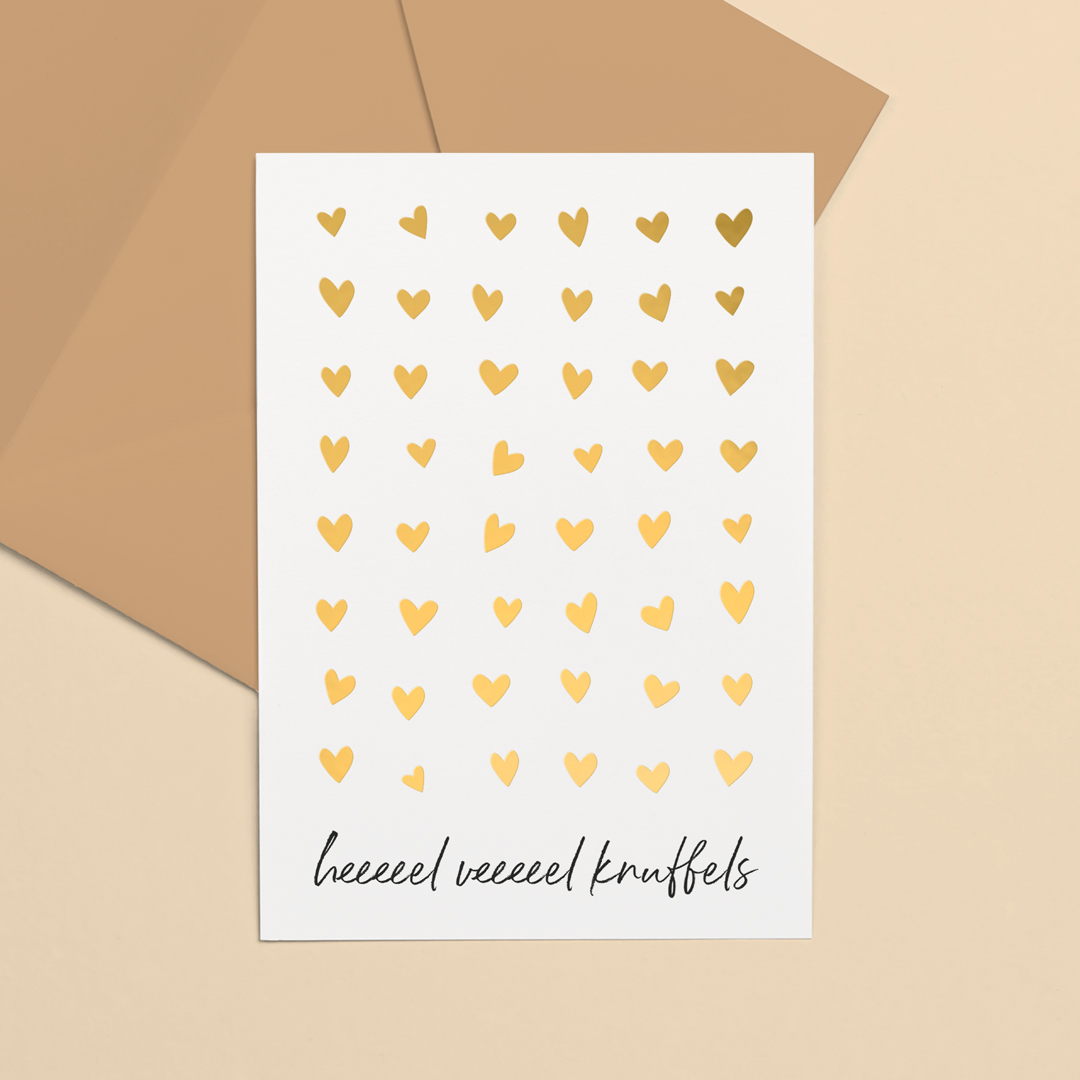 Goudfolie kaart Letters and Lines