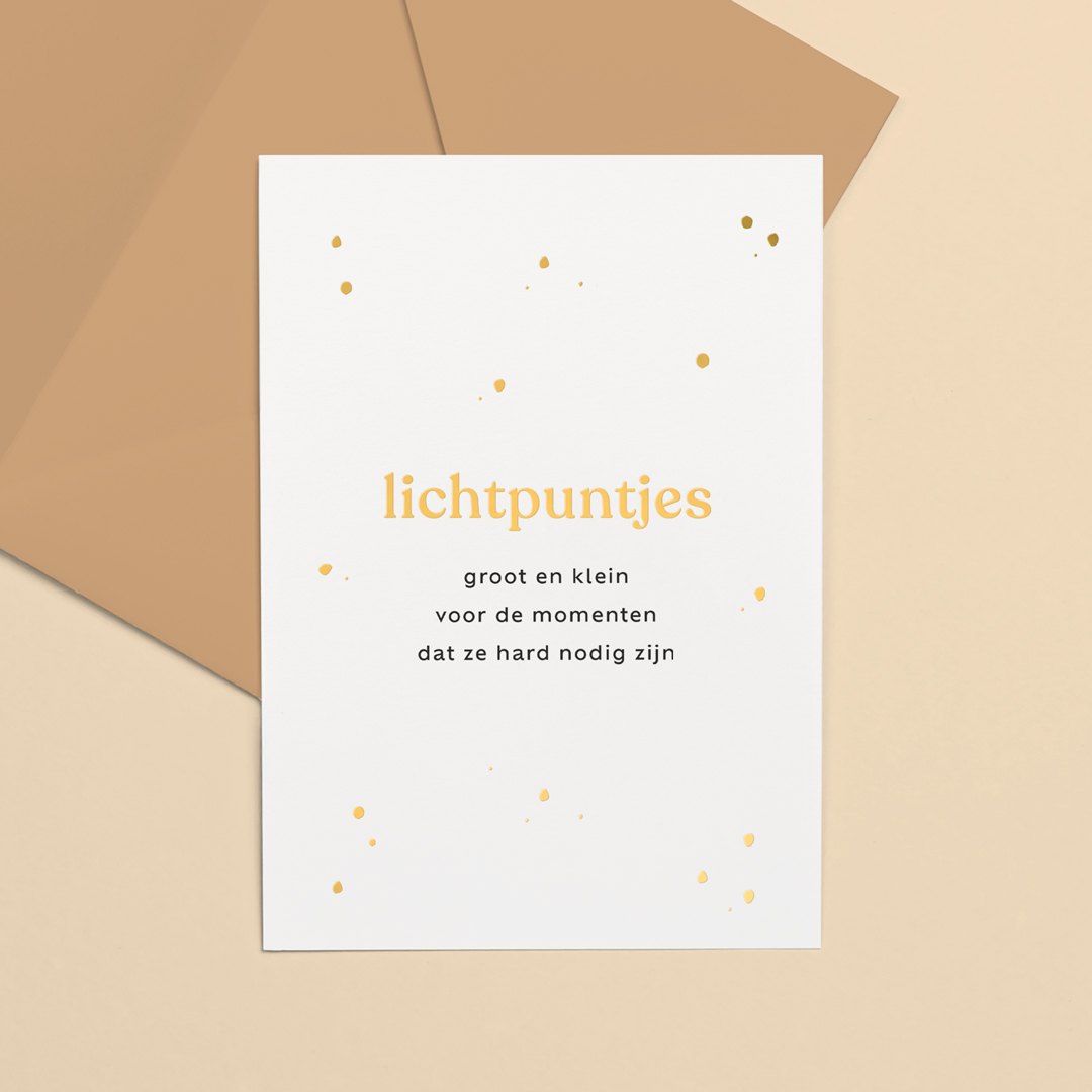 Goudfolie kaart Letters and Lines